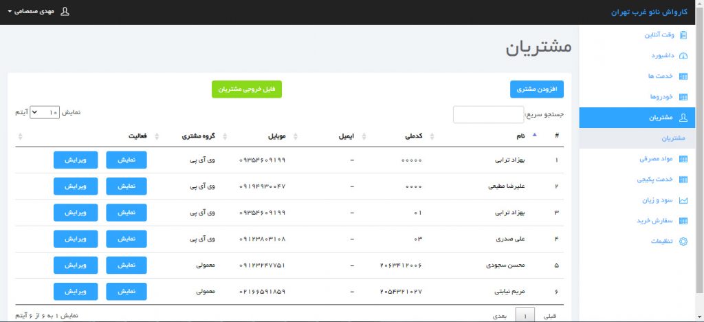 مشتریان کارواش