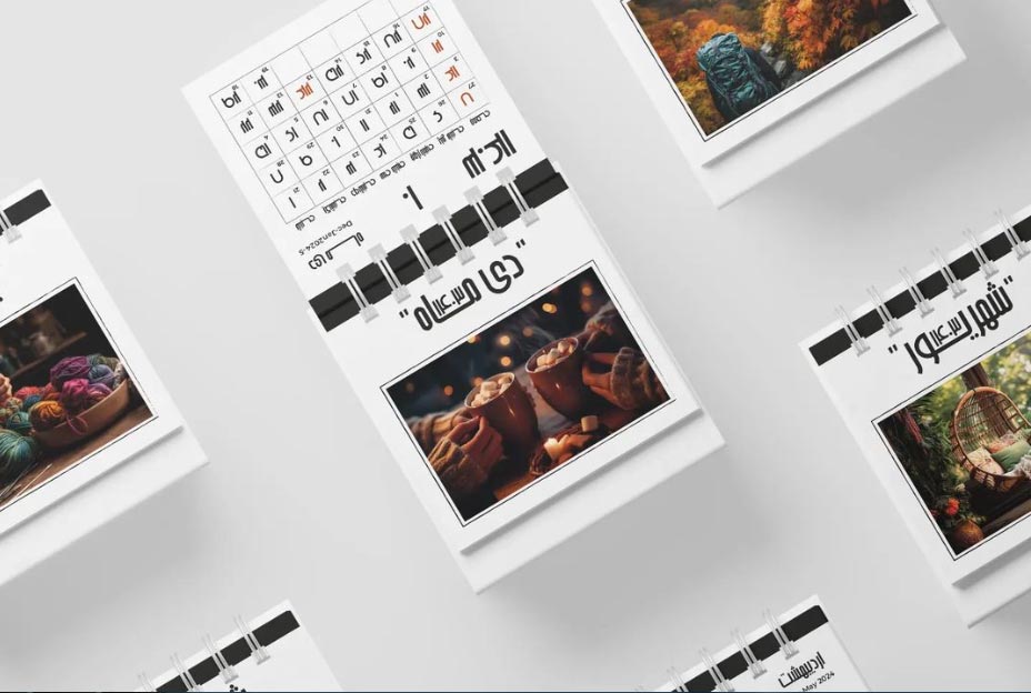 طراحی تقویم رومیزی 3 نمونه طراحی تقویم رومیزی 2